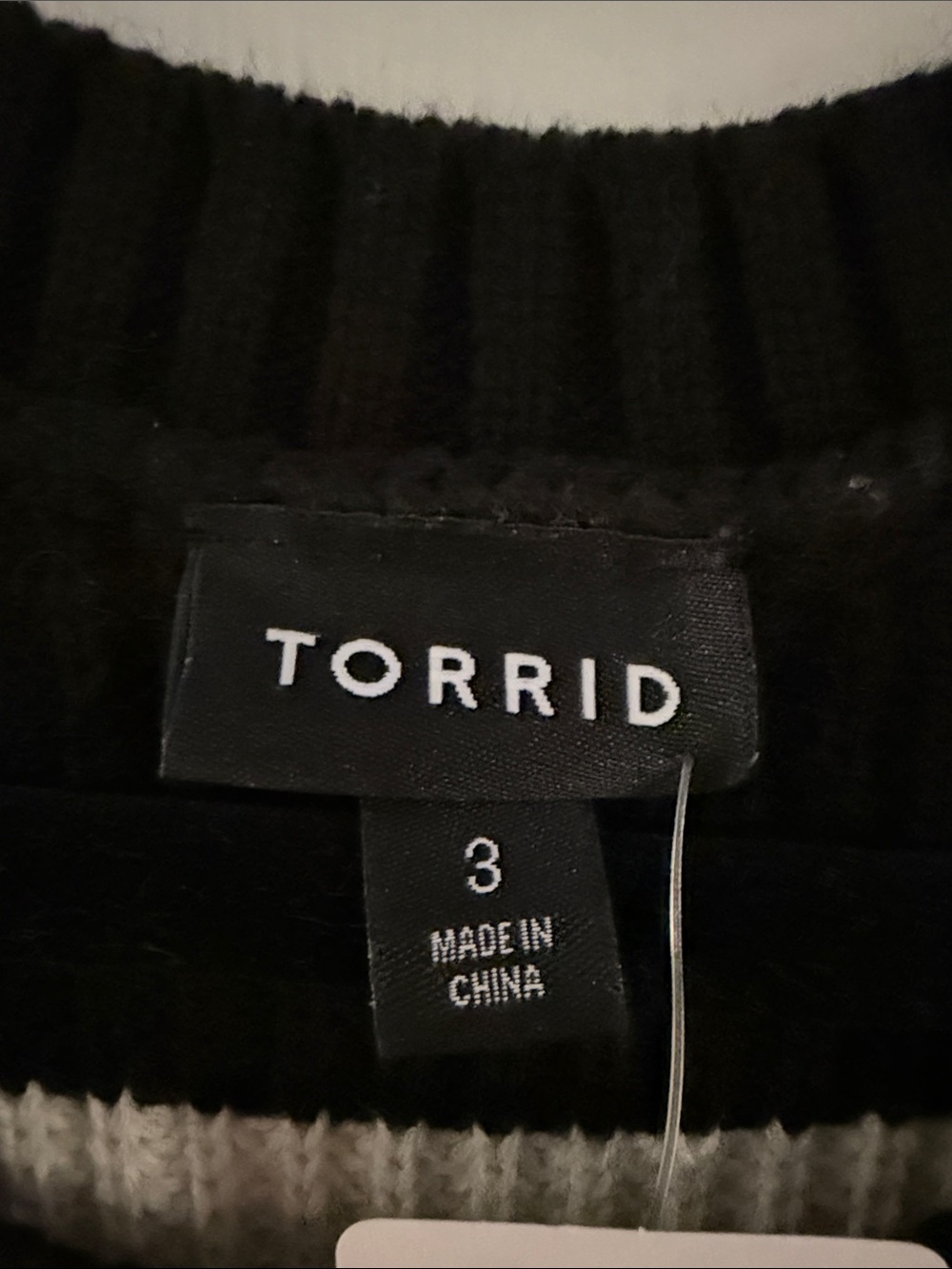 torrid Black and Cream Checker Knit Top - Picture 2 of 3